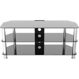 AVF Classic 3 Shelf Black Glass and Chrome Corner TV Stand - AVF Group Ltd - Wilko - thumbnail 4