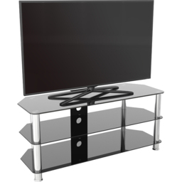 AVF Classic 3 Shelf Black Glass and Chrome Corner TV Stand - AVF Group Ltd - Wilko - thumbnail 6