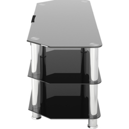 AVF Classic 3 Shelf Black Glass and Chrome Corner TV Stand - AVF Group Ltd - Wilko - thumbnail 5