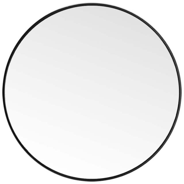 Living and Home Black Frame Nordic Wall Mounted Bathroom Mirror 70cm - Size: 70 x 70cm - Wilko - image 1