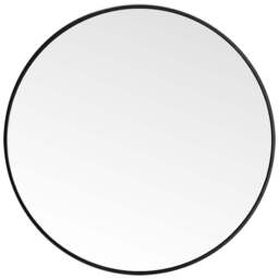 Living and Home Black Frame Nordic Wall Mounted Bathroom Mirror 70cm - Size: 70 x 70cm - Wilko