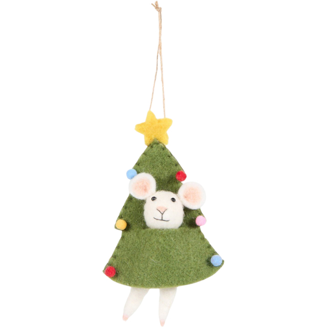 Christimas Tree Mouse Decoration Green - Sleigh Bells Ring - Wilko - image 1