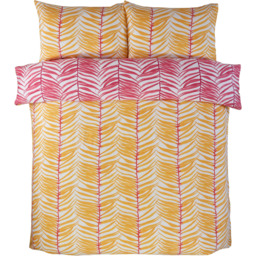 Rapport Home King Size Tropical Trails Polyester Reversible Duvet Cover Set - Yellow - Wilko - thumbnail 3