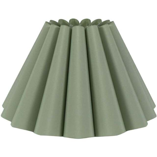 ValueLights Lauren Sage Pleated Scallop Tapered Lamp Shade 16cm - Size: 15.5 x 25 x 25cm - Green - Wilko - image 1