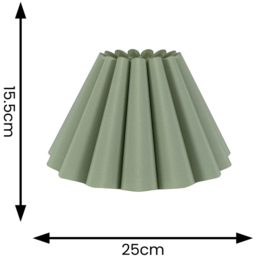 ValueLights Lauren Sage Pleated Scallop Tapered Lamp Shade 16cm - Size: 15.5 x 25 x 25cm - Green - Wilko - thumbnail 5