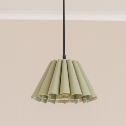 ValueLights Lauren Sage Pleated Scallop Tapered Lamp Shade 16cm - Size: 15.5 x 25 x 25cm - Green - Wilko - thumbnail 4