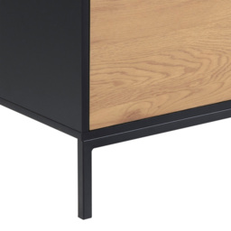 Florence Seaford 2 Door Single Drawer Single Shelf Black and Oak TV Unit - Furniture To Go - Wilko - thumbnail 7