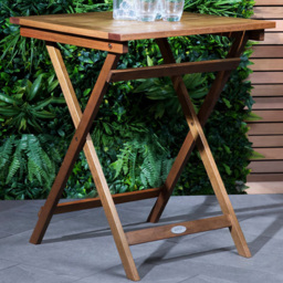 Charles Bentley Eucalyptus 2 Seater Square Folding Bistro Table - Cream - Wilko