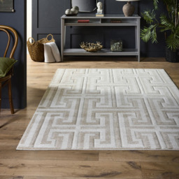 Origins Greek Key Cream Light Beige Rug 80 x 150cm - Wilko - thumbnail 3
