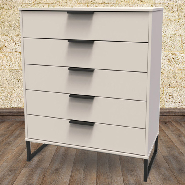 Crowndale Hong Kong 5 Drawer Kashmir Ash Chest of Drawers - Cream - Wilko - image 1