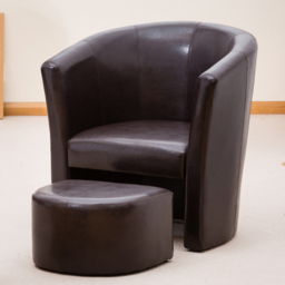 Artemis Home Halewood Brown Tub Chair with Foot Stool - Size: Single - Wilko - thumbnail 3