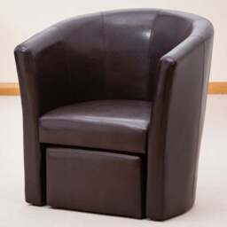 Artemis Home Halewood Brown Tub Chair with Foot Stool - Size: Single - Wilko