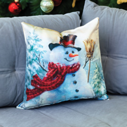 Xmas Haus Festive Snowman Christmas Cushion 45 x 45cm - Size: 450 x 450 x 150cm - White - Wilko - thumbnail 3