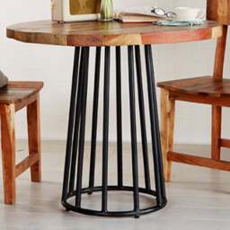Brooklyn Camea 2 Seater Wooden Round Dining Table - Brown - Wilko - thumbnail 1