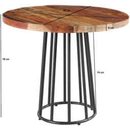 Brooklyn Camea 2 Seater Wooden Round Dining Table - Brown - Wilko - thumbnail 6