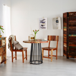 Brooklyn Camea 2 Seater Wooden Round Dining Table - Brown - Wilko - thumbnail 5
