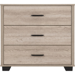 Seconique Oliver 3 Drawer Light Oak Effect Chest of Drawers - Brown - Wilko - thumbnail 5