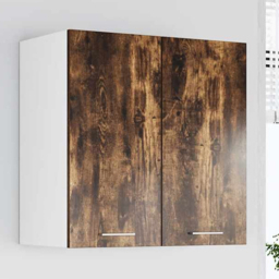 vidaXL Lyon 2 Door Smoked Oak Hanging Cabinet - Size: 60 x 60 x 31cm - Brown - Wilko