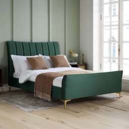 Clover Double Green Velvet Bed - Birlea - Wilko - thumbnail 1