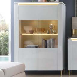 Furniture To Go Lazio Vitrin 2 Door Alpine White Cabinet - Wilko