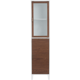 Teamson Home Tyler 2 Door Walnut and White Wooden Linen Tower Cabinet - Size: 166.4 x 38.1 x 33.0cm - Wilko - thumbnail 3