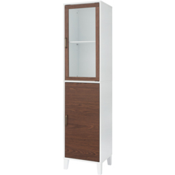 Teamson Home Tyler 2 Door Walnut and White Wooden Linen Tower Cabinet - Size: 166.4 x 38.1 x 33.0cm - Wilko - thumbnail 4