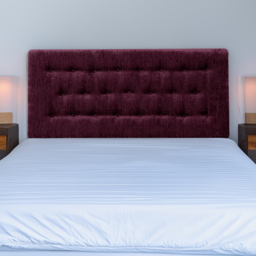 Bedmaster Lona King Size Aubergine Chenille Buttoned Headboard - Purple - Wilko