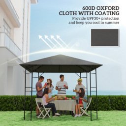 Outsunny 3 x 3m Grey Gazebo Canopy Replacement Cover with Drain Holes - Wilko - thumbnail 7