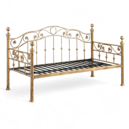 OAT Home Mayfair Single Antique Brass Effect Metal Day Bed - Wilko - thumbnail 3