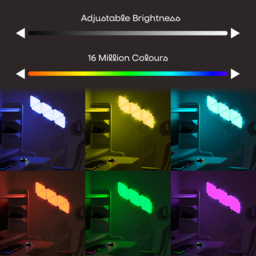 ValueLights Smart App-Control Music Sync Wall Gaming Triangle Light Kit - Size: 2 x 35 x 39cm - White - Wilko - thumbnail 6