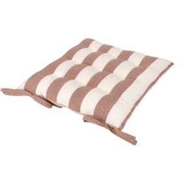 Yard Hayle Pecan Striped Cotton Seat Pad 40 x 40cm 2 Pack - Size: 40 x 40 x 1cm - Orange - Wilko - thumbnail 6