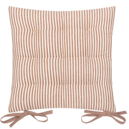 Yard Hayle Pecan Striped Cotton Seat Pad 40 x 40cm 2 Pack - Size: 40 x 40 x 1cm - Orange - Wilko - thumbnail 5