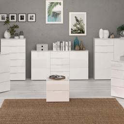 Florence Sienna 2 Door 4 Drawer White High Gloss Wide Cabinet - Furniture To Go - Wilko - thumbnail 7