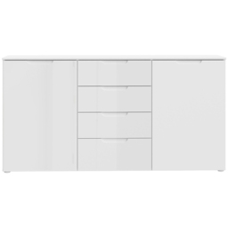 Florence Sienna 2 Door 4 Drawer White High Gloss Wide Cabinet - Furniture To Go - Wilko - thumbnail 4