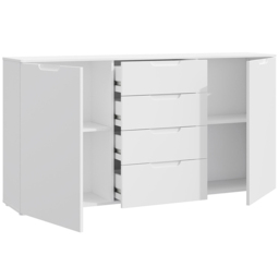 Florence Sienna 2 Door 4 Drawer White High Gloss Wide Cabinet - Furniture To Go - Wilko - thumbnail 5