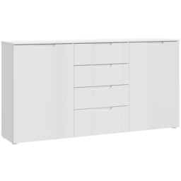 Florence Sienna 2 Door 4 Drawer White High Gloss Wide Cabinet - Furniture To Go - Wilko - thumbnail 3