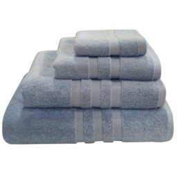 Absorbent Aegean Cotton Blue Hand Towel - Aqua - Wilko