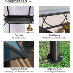 Outsunny 3 x 4m Grey Steel and Aluminium Gazebo - Size: 185 x 55 x 18.5cm - Wilko - thumbnail 7