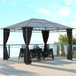 Outsunny 3 x 4m Grey Steel and Aluminium Gazebo - Size: 185 x 55 x 18.5cm - Wilko