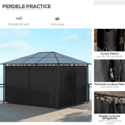 Outsunny 3 x 4m Grey Steel and Aluminium Gazebo - Size: 185 x 55 x 18.5cm - Wilko - thumbnail 6