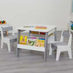 Liberty House Toys Kids Table and Chairs with Bookshelves - Size: 51 x 60 x 60cm - Wilko - thumbnail 1