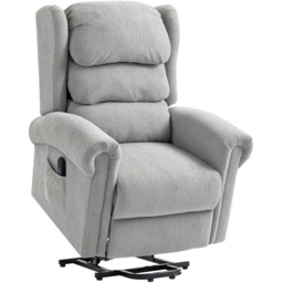 HOMCOM Grey Power Lift Recliner Chair with Remote - Size: Single - Wilko - thumbnail 3