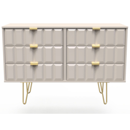 Crowndale Cube 6 Drawer Matt Kashmir Chest of Drawers Ready Assembled - Cream - Wilko - thumbnail 4