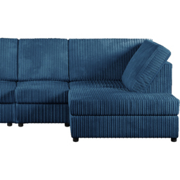 Luxor 4 Seater Marine Blue Jumbo Cord Right Hand Facing Full Back L Shaped Corner Sofa Set - Wilko - thumbnail 5