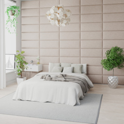 Aspire EasyMount Natural Saxon Twill Upholstered Wall Mounted Headboard Panels 8 Pack - Cream - Aspire Beds - Wilko - thumbnail 3