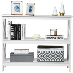 Costway 2 Shelf White Industrial Console Table - Size: 112 x 39 x 14cm - Wilko - thumbnail 5
