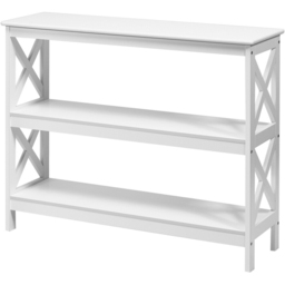 Costway 2 Shelf White Industrial Console Table - Size: 112 x 39 x 14cm - Wilko - thumbnail 3