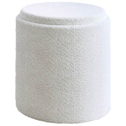 CARME Home Hailey Ivory Bouclé Storage Stool - Size: 45 x 43 x 42cm - White - Wilko - thumbnail 3