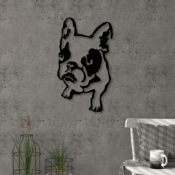 Decortie Black Minimalist Metal Modern Dogo Wall Art - Size: 54 x 32 x 0.3cm - Wilko - thumbnail 3