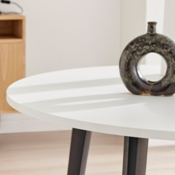 Furniturebox Kimmi Round Dining Table White and Black - Size: 4 Seater - Wilko - thumbnail 3